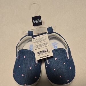 Blue and Pink Heart Slip-On Shoes